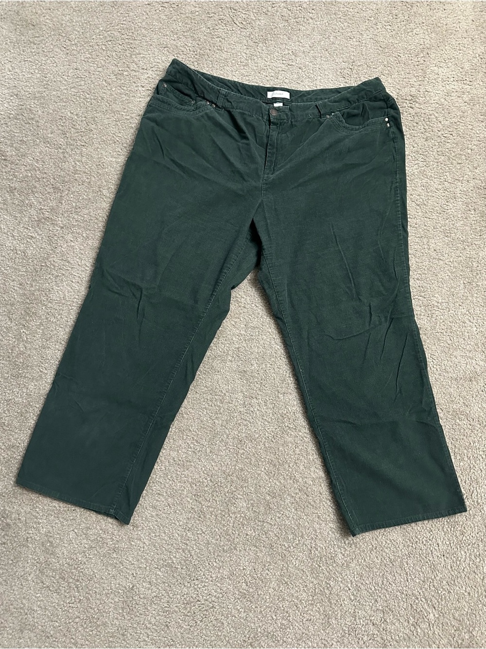 Cj Banks Women’s Dark Green Corduroy Pants 24W